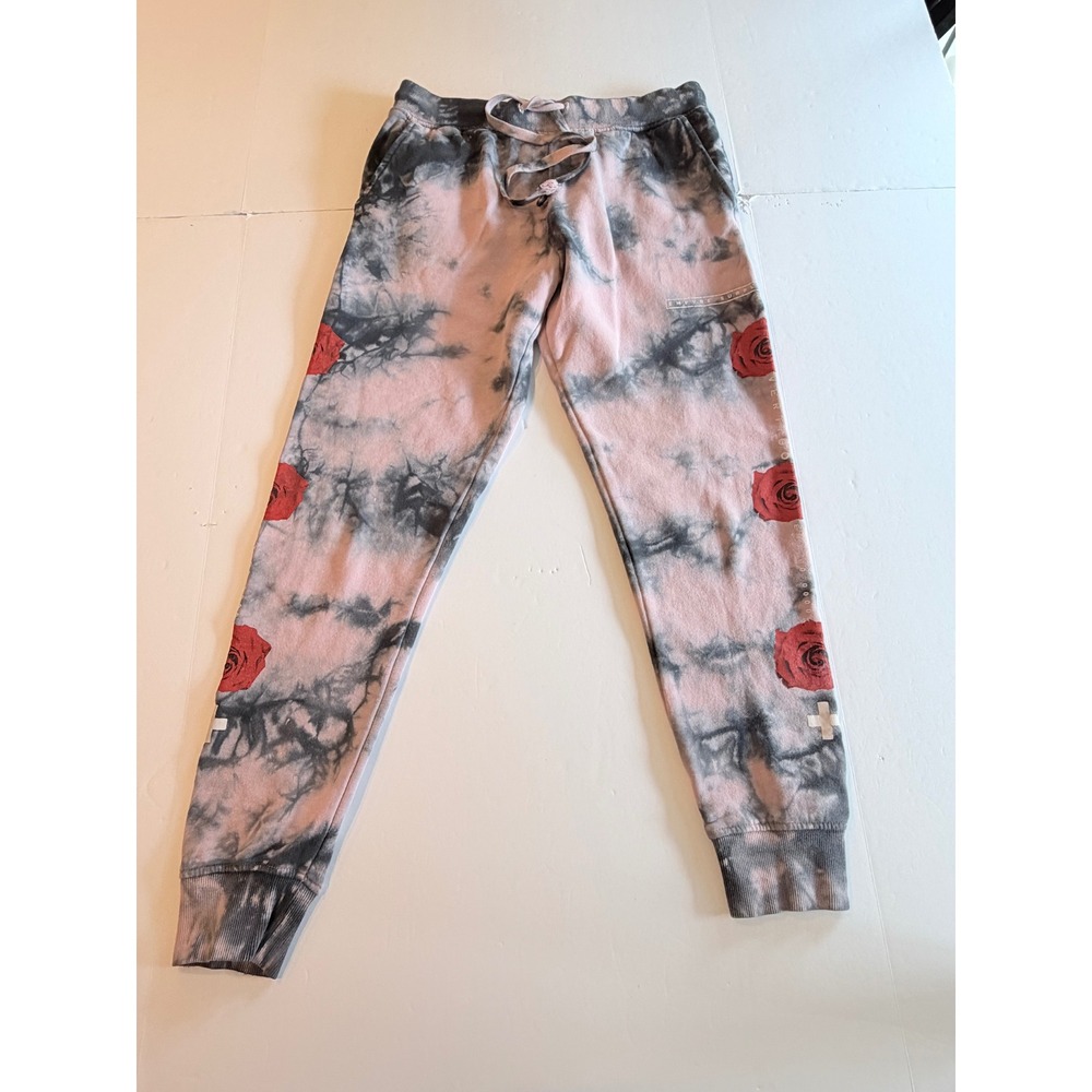 Empyre Surplus Pink Grey Tie Dye Rose Graphic Joggers Sweatpants Womens Small